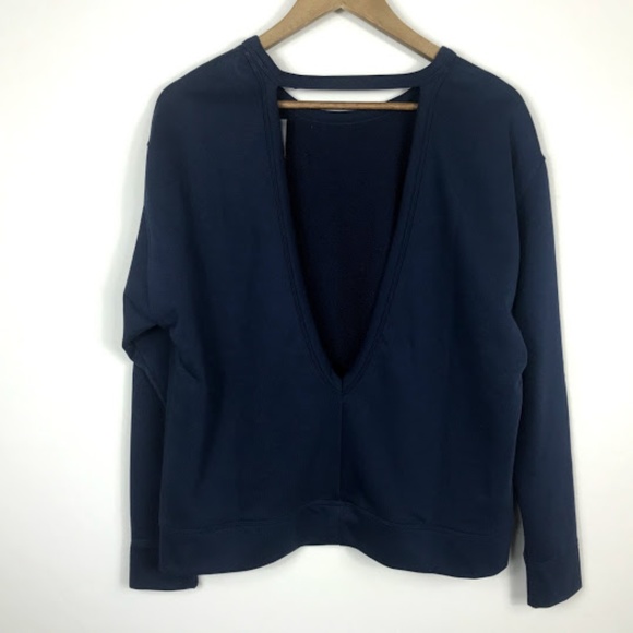 Nike Blue Open Back Crew neck Sweater NWT Medium - Picture 3 of 8